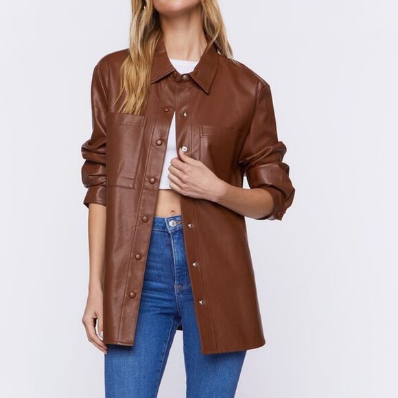 F21 faux leather shacket - Picture 2 of 6